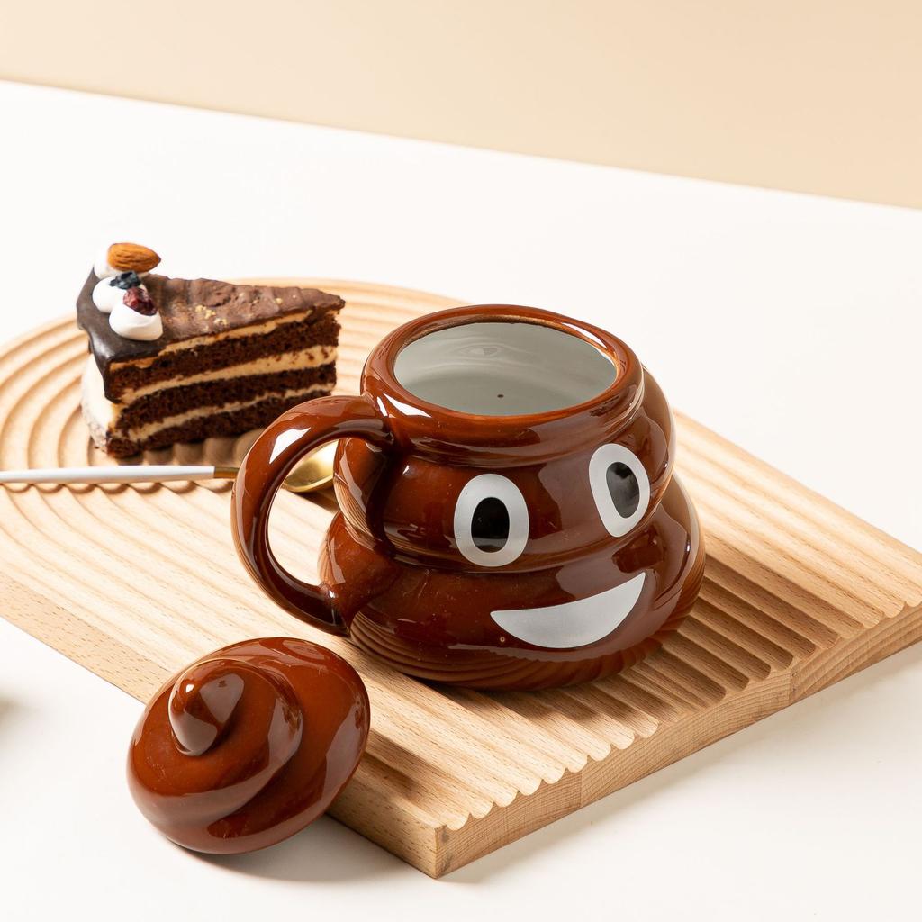 Creative funny poo mug Baba ceramic water cup design sense niche cute spoof personalized office cup