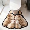 Non-slip Bathroom Floor Rug Sheep Pattern Bath Mat Novelty Toilet U-shaped Mat  Household