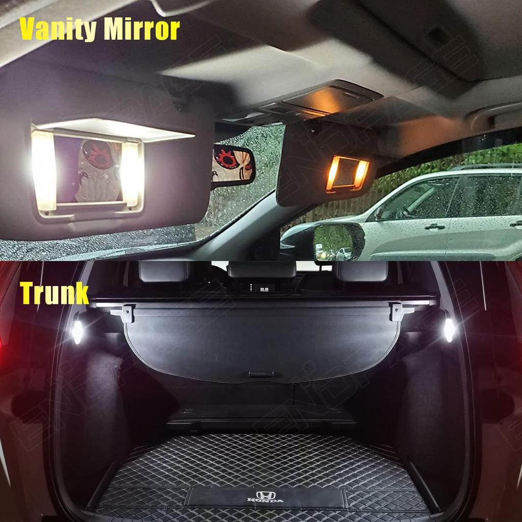 11-Pieces CRV HRV LED Interior Light Kit for Honda CR-V HR-V 2013 2014 2015 2016 2017 2018    White 6000K Interior LED Lighting Package + License