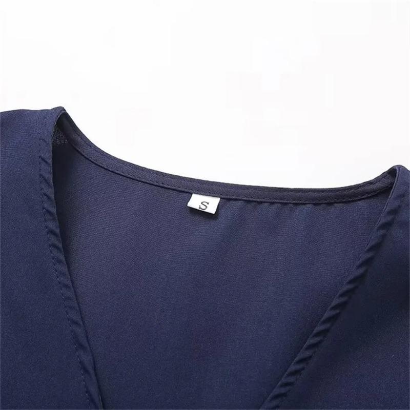 Wave Ruffles Lace Up Bow Shirts Women Spring Causal Loose V-neck Long Sleeve Blouses Lady Temperament Tops