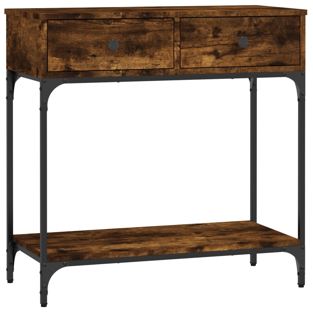 Console Table Smoked Oak 75x34.5x75 cm Particleboard