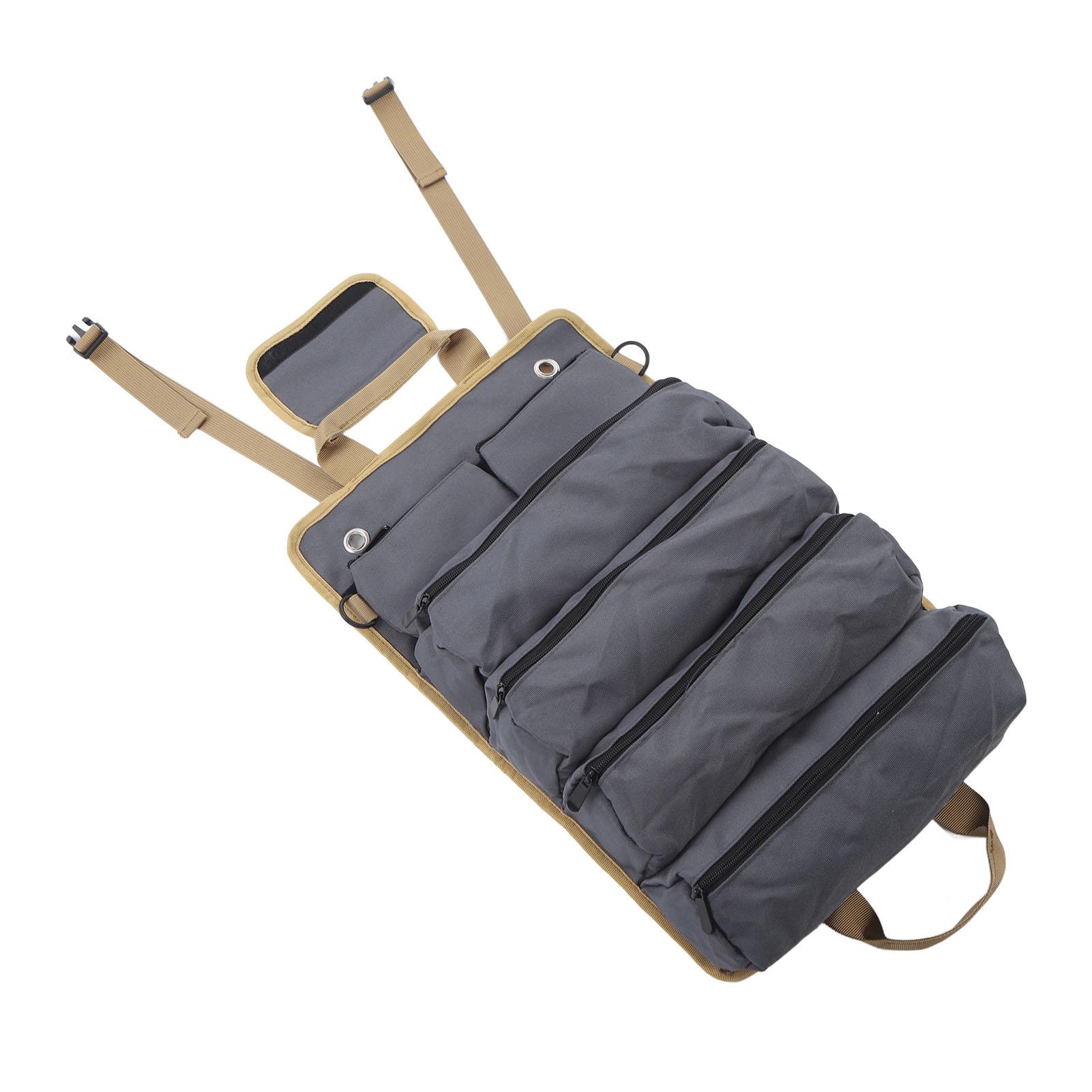 Сворачиваемая сумка для инструментов Многоцелевая портативная сумка для хранения инструментов Ткань Оксфорд Отдельные карманы Органайзер для инструментов для садоводства серый