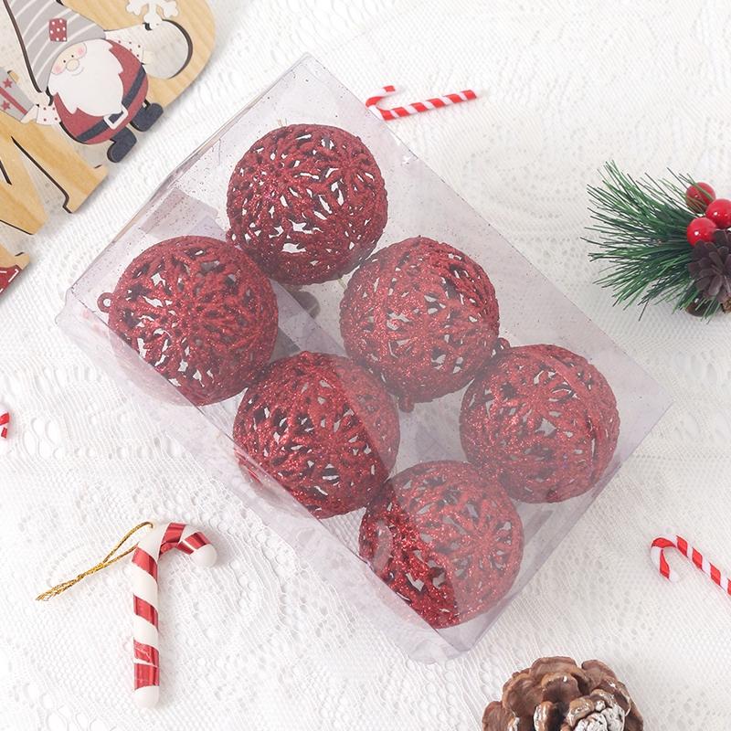 6CM 1Box Christmas Ball Christmas Decoration Xmas Tree Pendent Ornaments Home Decor Navidad New Year 2025 Party Supplies