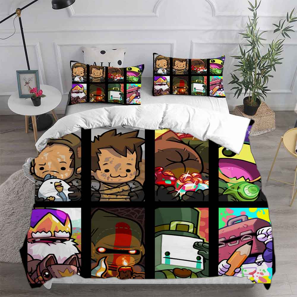 Castle Crashers Bedding Sets Eu Single Us Twin Comforter Quilt Bed Cover Duvet Cover Pillow Case 2-3 Pieces Sets Kids Adult Size