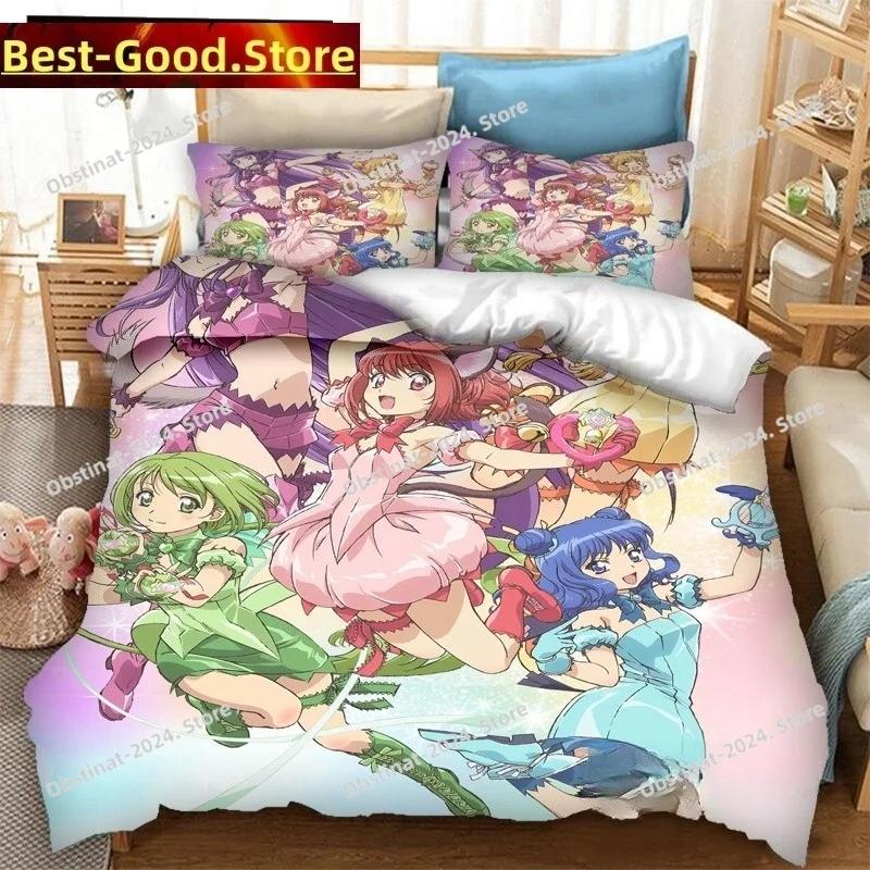 3D Anime Tokyo Mew Mew Bedding Set Duvet Cover Full Queen King Size Pillowcase Bed Print Bed Set Aldult Kid Bedroom Single Twin