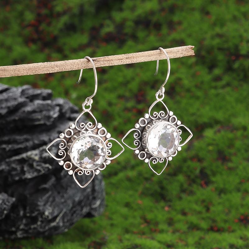 Silver-Plated Hand-Carved Pattern Circle Dangle Earrings for Women Retro Exaggerated Hypoallergenic Earrings Fashion Jewelry