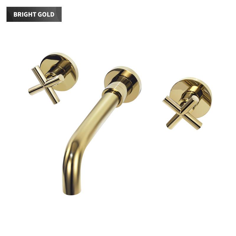 Brass Bathroom Faucet Embedded Hot and Cold Double Control Faucet Concealed Basin Faucet Concealed Golden Mixer Tap