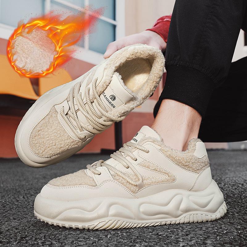 2025 Men's Platform Sneakers Fashion New Comfortable Non-slip Walking Cotton Shoes Popular Street Style Warm Casual Winter Boots