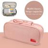Five-layer large-capacity canvas pencil case junior and high school simple multifunctional pencil case portable stationery storage bag