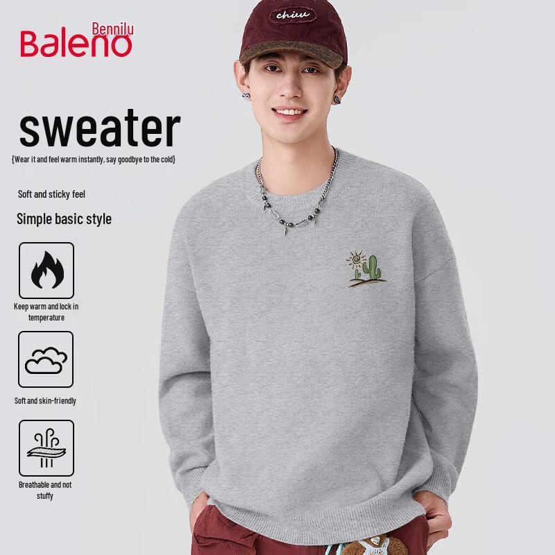 Baleno Men's Thickened Crew Neck Sweater