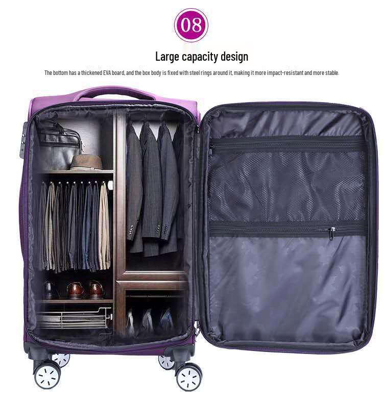 Large Oxford Trolley Suitcase: 20, 28 & 32 Inch with Universal Wheels & Password Lock for Men & Women