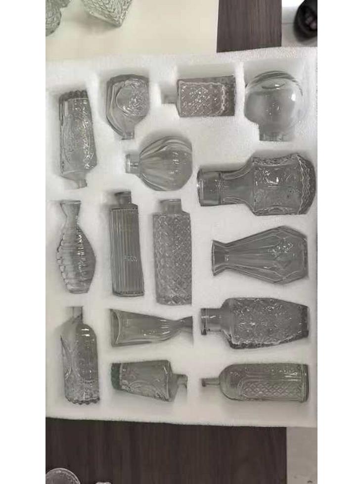 High-End Retro Glass Vase Set: Floor-Standing Transparent Ornaments In Soft Ins Style