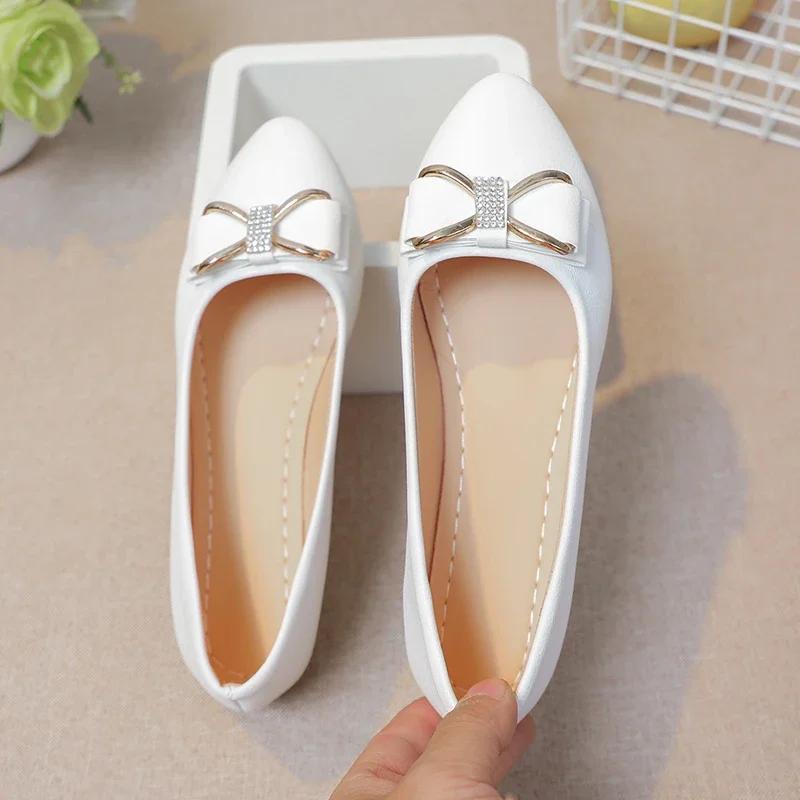 Fashion 2025 Autumn New Versatile Round Toe Shallow Mouth Shoes Small Fragrant Bow Knot Flat Heel Single Shoes for Women