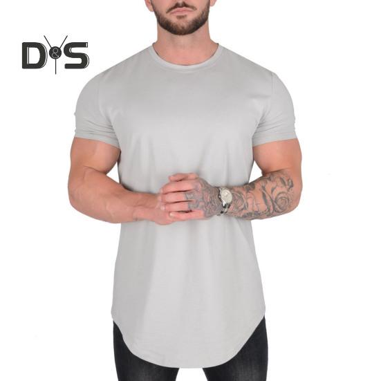 Men Shirt Top Round Neck Short Sleeve Solid Color Design Soft Breathable Regular Fit Casual Sports Fitness Shirt Daily Wear