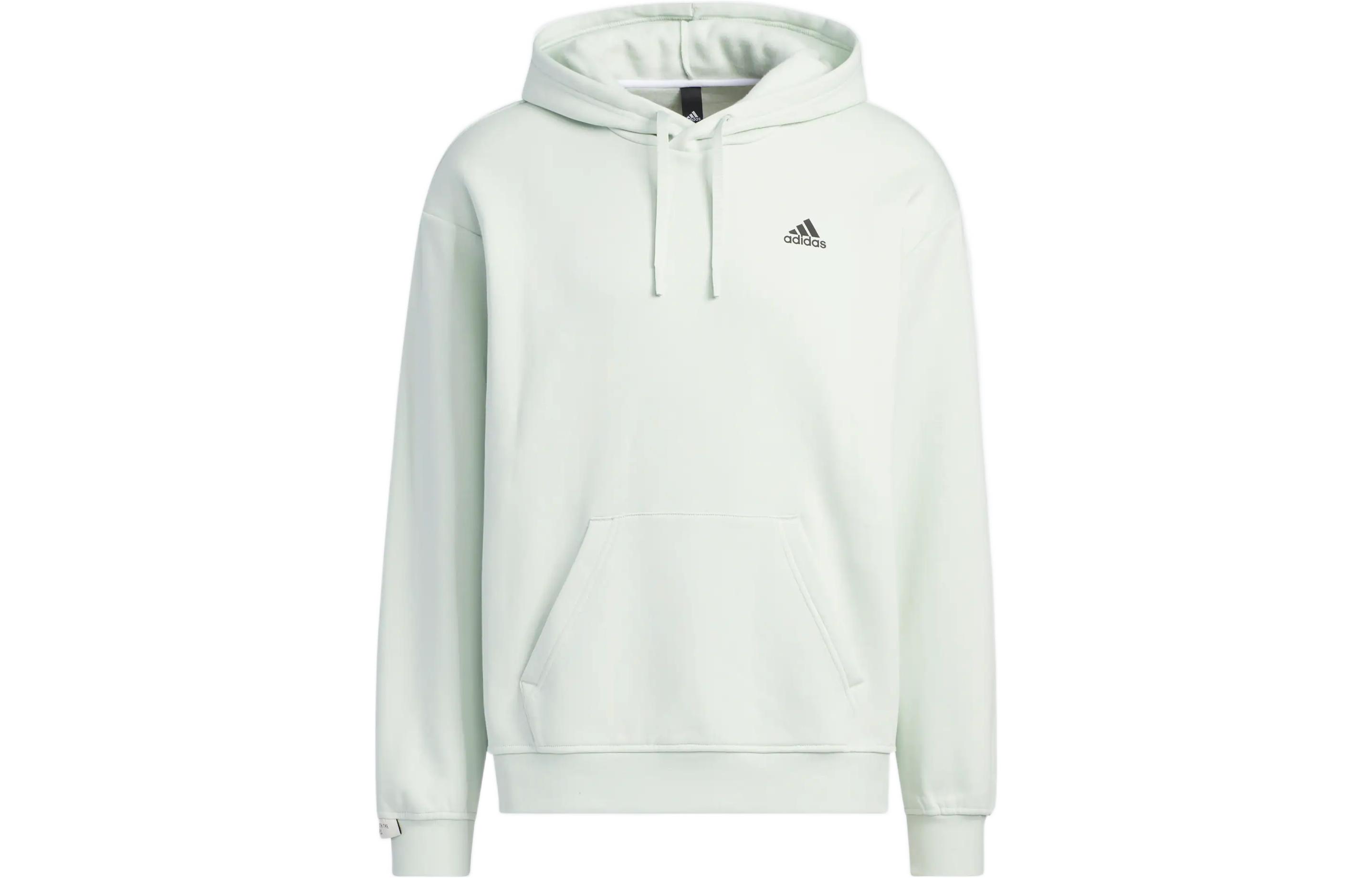 Adidas Label Hoodie Solid Color Logo Print Drawstring Hooded Long Sleeved Thickened And Fleece Lined Sweatshirt Unisex IB2711 A/L