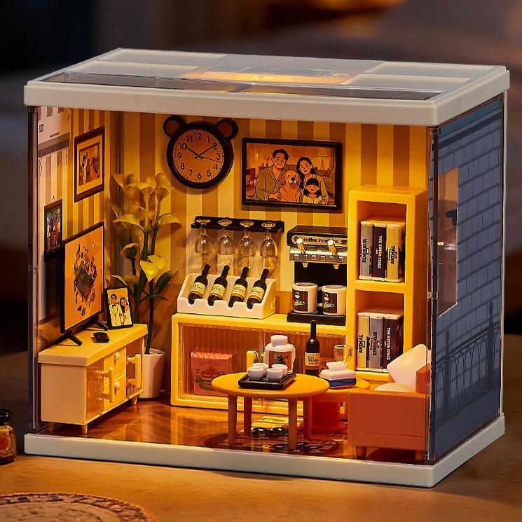 DIY Miniature Cabin Building Blocks Scene Model Educational Toy Gift