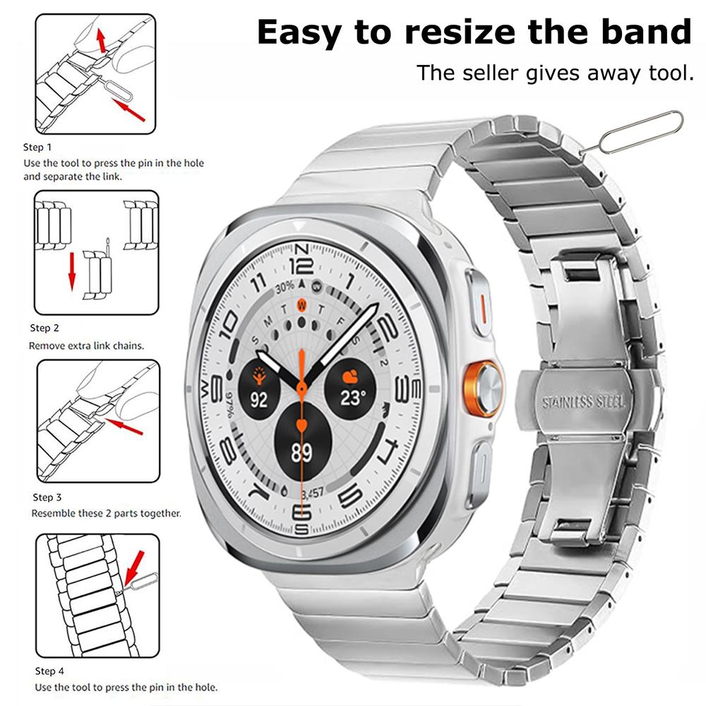 No Gaps Titanium Strap for Samsung Galaxy Ultra Watch 47mm Luxury Metal WatchBand for GALAXY watch 8/8 Classic Men Band Bracelet
