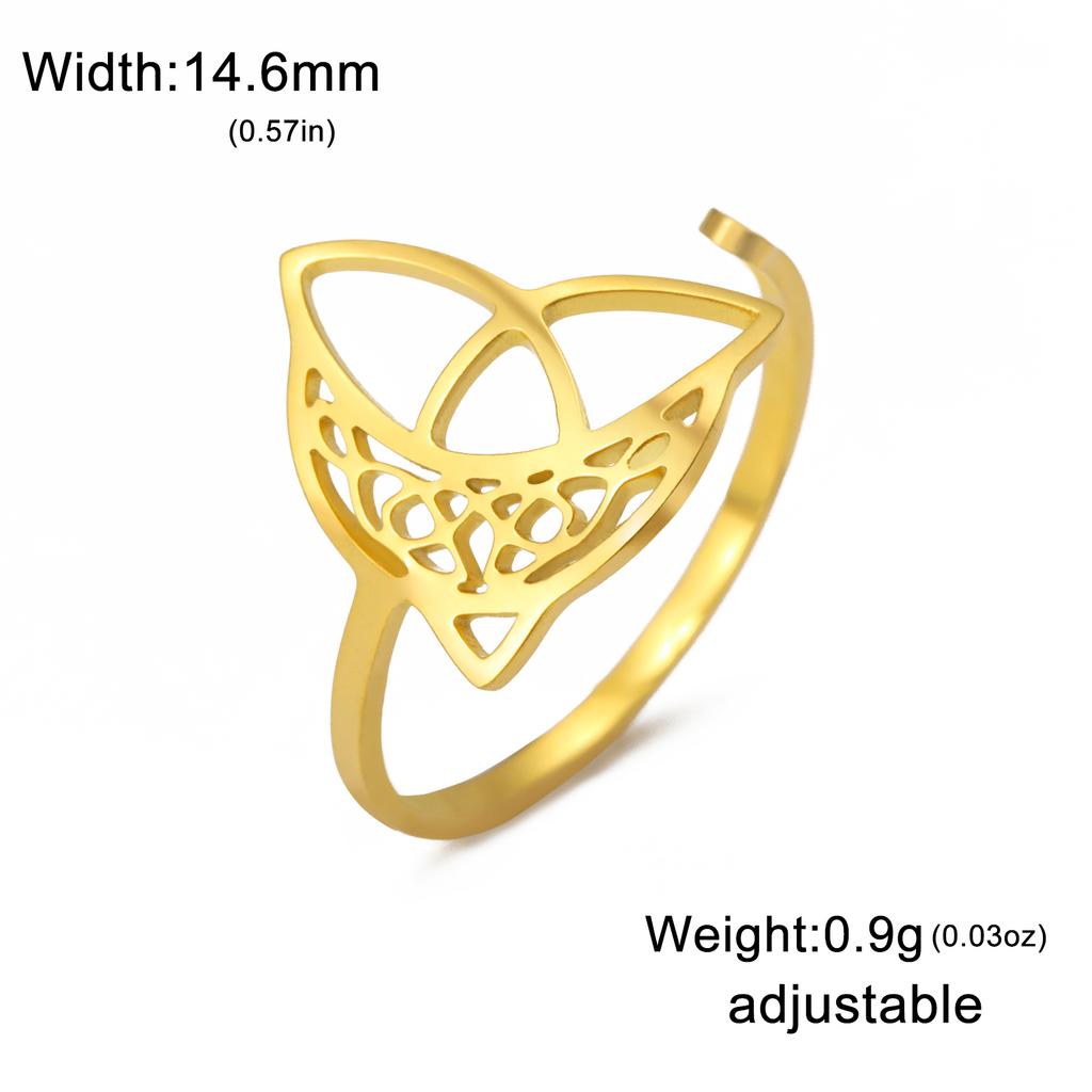 Lemegeton Celtics Knot Ring Triquetra Filigree Crescent Moon Rings for Women Men Pagan Wiccan Jewelry Amulet Gift for Women