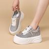 Thick-soled Hollow Fashion Casual Shoes for Women In Summer Woven Mesh White Shoes All-match Platform Shoes