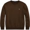 Polo Solid Color Small Pony Embroidered Crew Neck Knit Long Sleeve Sweatshirt Men Sweatshirt Brown 710825900-014