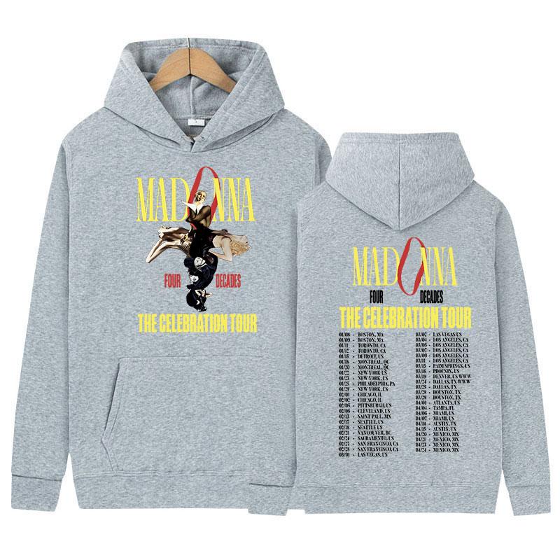 

Singer Madonna The Celebration Tour 2024 New Hoodie Men Women Hip Hop Retro Pullover Sweatshirt Fashion Clothing Oversized Hoody M