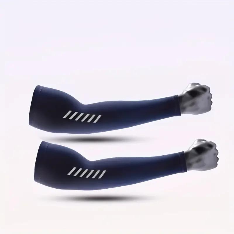 Arm Sleeves, UPF50+ UV Protection Compression Ice Silk Cooling Breathable Anti-Slip Men Women Cycling Outdoor Sports
