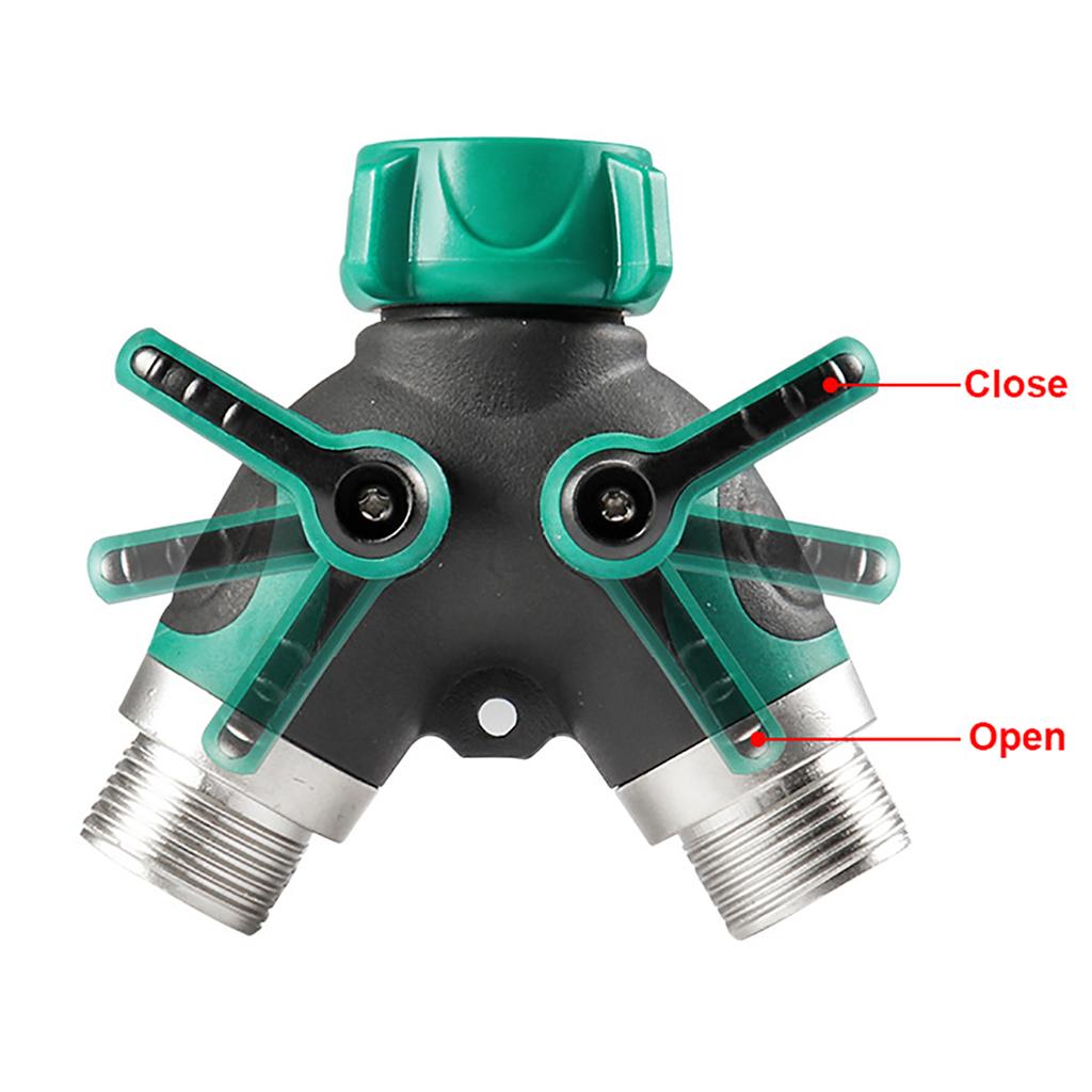 Garden Irrigation Hose Splitter 1 Way 2 Way Water Shunt Valve 3/4" American Standard Thread Faucet Water Distributor Tap Adapter