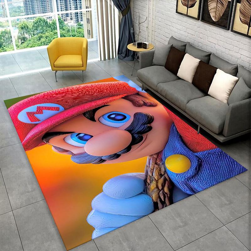 Cartoon M-Mario Bros Game Carpet Rug for Playroom Bedroom Living Room Sofa Home Decor,kids Area Rug Non-slip Floor Mat Gift