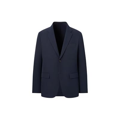 Fashionable Versatile Solid Color Airy Business Casual Long Sleeve Suit Men Suits Navy-Blue 453852-69