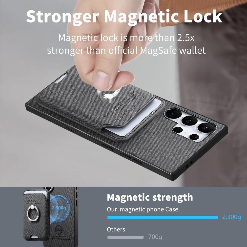Luxury Leather Card Slot Holder Phone Case For Samsung Galaxy S26+ S25 S24 S23 S22 FE A56 A36 A16 A17 A07 Magnetic Wallet Cover
