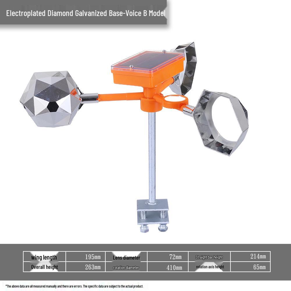 Solar-Powered Reflective Bird Repeller for Orchards, Fish Ponds, and Farmland