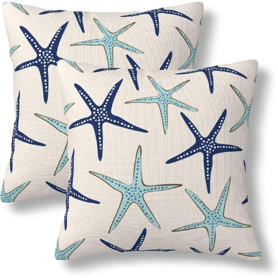 Teal Blue Green Throw Pillow Covers 18x18 Set of 2 Watercolor Aqua Waves Decorative Pillow Covers Abstract Striped Outdoors Pillowcase Cushion Case