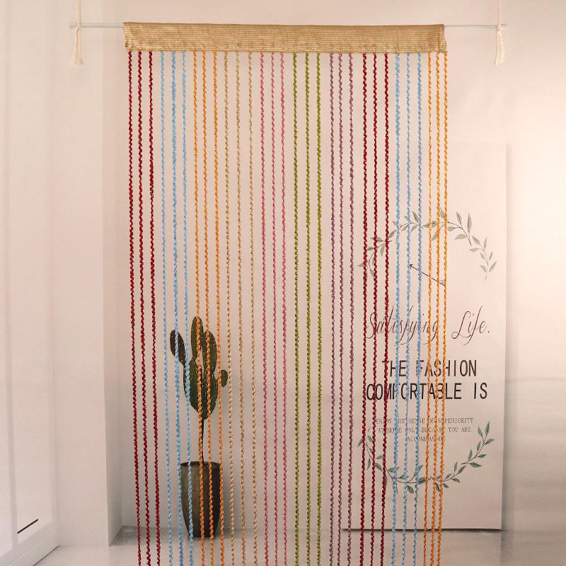 Cortina de Borlas Multicolor: Cortina de Puerta Engrosada para Decoración de Sala de Estar, Boda o Habitación Infantil