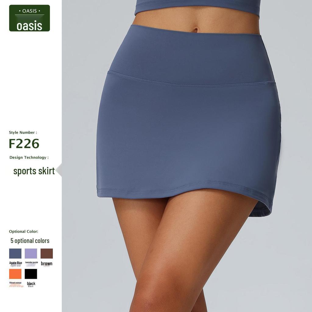 Oasis Lulu Women's Two-Piece Style Pocket Tennis & Yoga Skirt - Quick-Dry, Anti-Exposure, Ideal for Outdoor Sports & Fitness