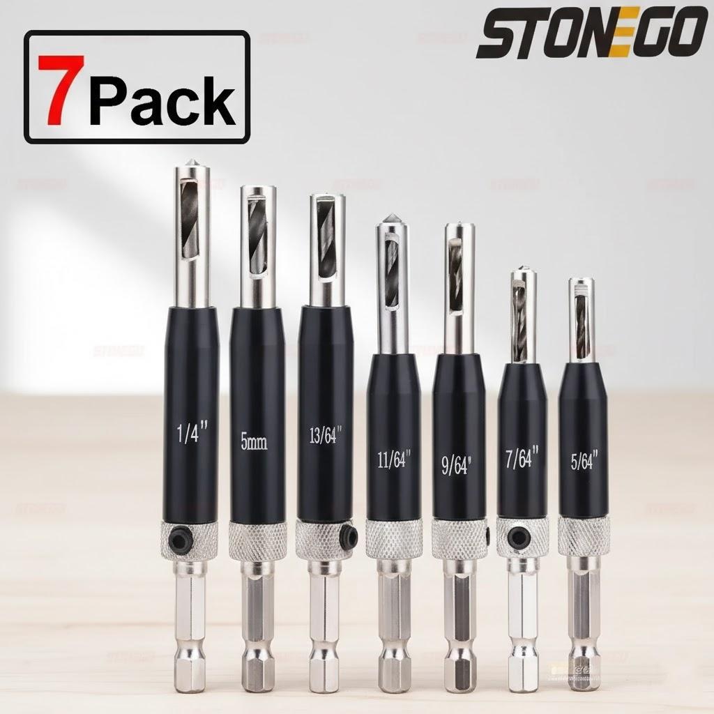 Self Centering Drill Bit Set Stainless Steel Hinge Lock Drawer Drill Guide Kit for Woodworking 7 8 15 17mm Hardware Tools