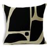 Black And White Collection Geometric Prints Linen Pillowcase Square Bedroom Car Decor Cushion Cover 40Cm/45Cm And 50Cm