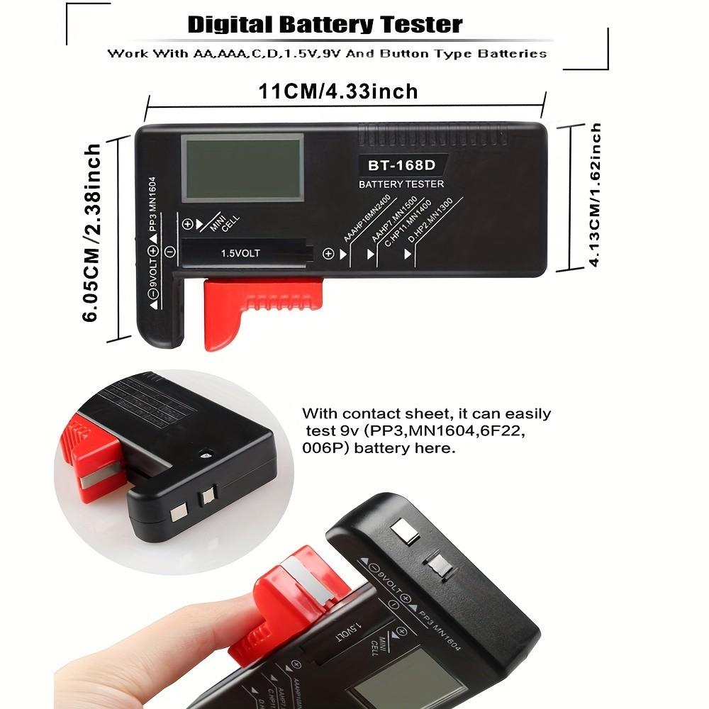 Battery Testers Universal Digital Battery Tester For AAA AA C D 9V 1.5V 3.7V Small Button Cell Battery Tester Volt Checker For All Household