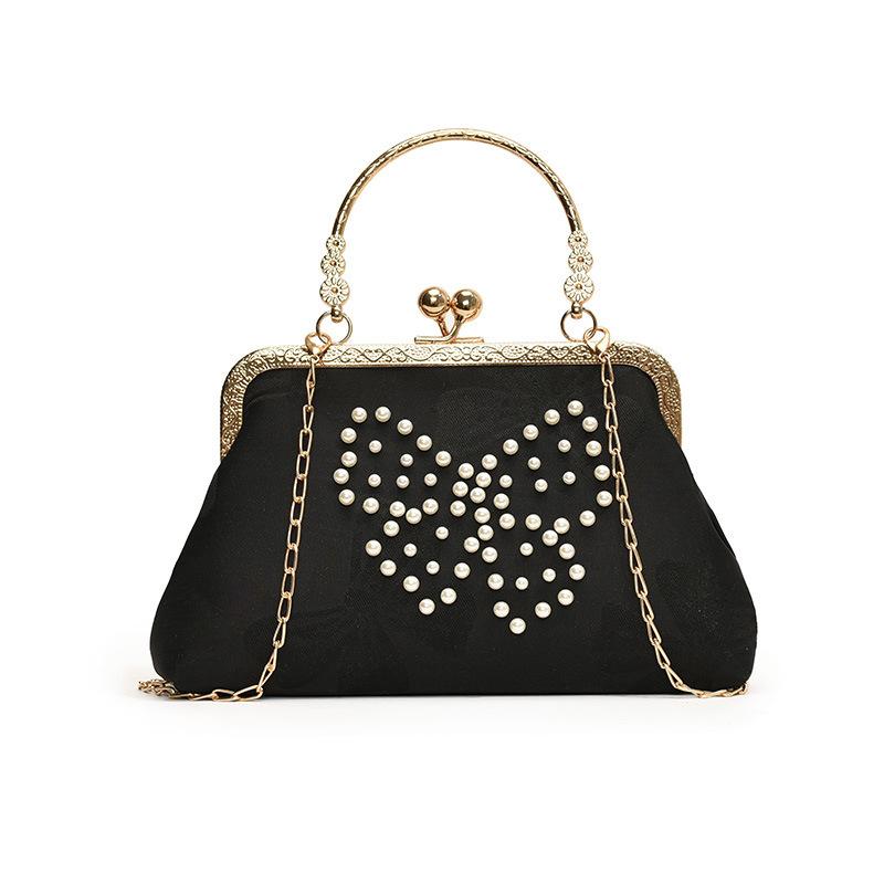 Rivet Butterfly Personality 2025 New Large Capacity Dinner Clip Chain One Shoulder Crossbody Portable Shell Bag Women
