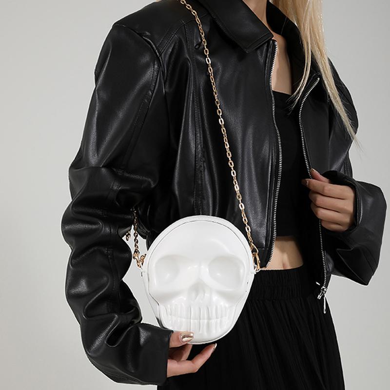 Y2K Casual Shoulder Bag Halloween Funny Lovely Devil Ghost Bag Ladies Bags Leather Zip Purse PU Handbags Women Crossbody Bags CLE