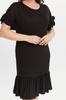 Women's Big Size Dress Plus Size Armband Skirt Ruffle Viscose Dress