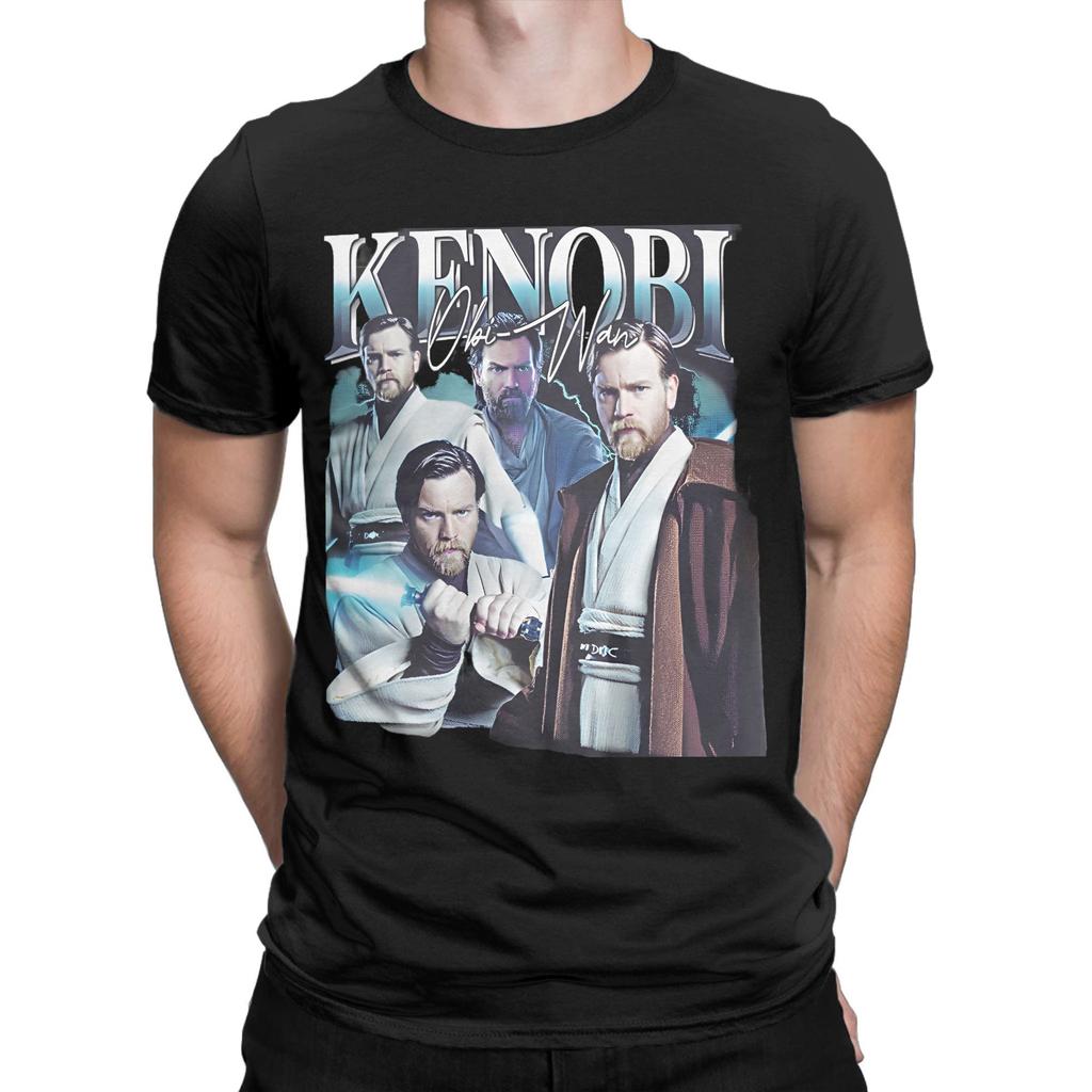 Obi-Wan Kenobi Koszulka Kosmiczna Męska Jezus Retro Kolaż Streetwear 100% Bawełna T-shirty Lato O-neck T-shirt Duże Rozmiary Top