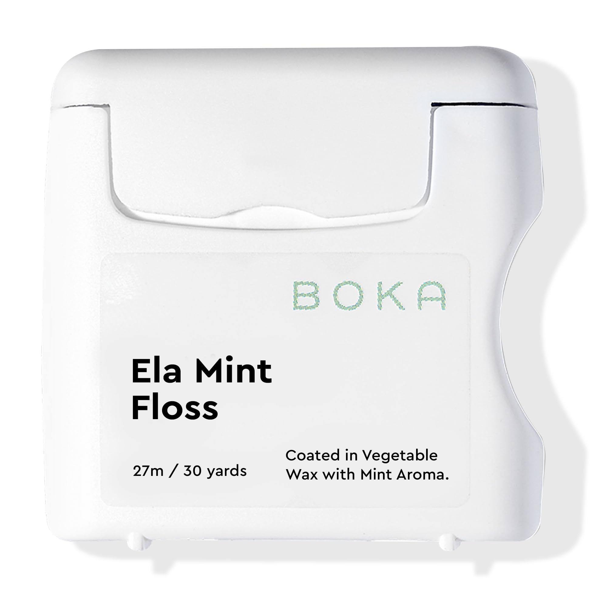 

Зубная нить Boka Ela Мята Эластичная, 30 ярдов, Вощеная, Без тефлона, На растительной основе, (1 пакет)