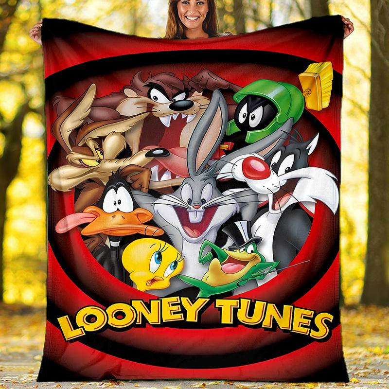 Looney Tunes Theme Printed Blanket - Perfect for Couch, Bed, Travel & Outdoor Use | Machine Washable, Cozy & Durable.