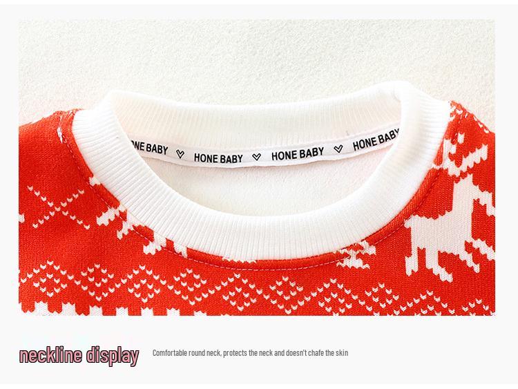 2025 New Year's Trendy Baby Fleece Sweatshirt - Warm Thickened Top for Girls & Boys