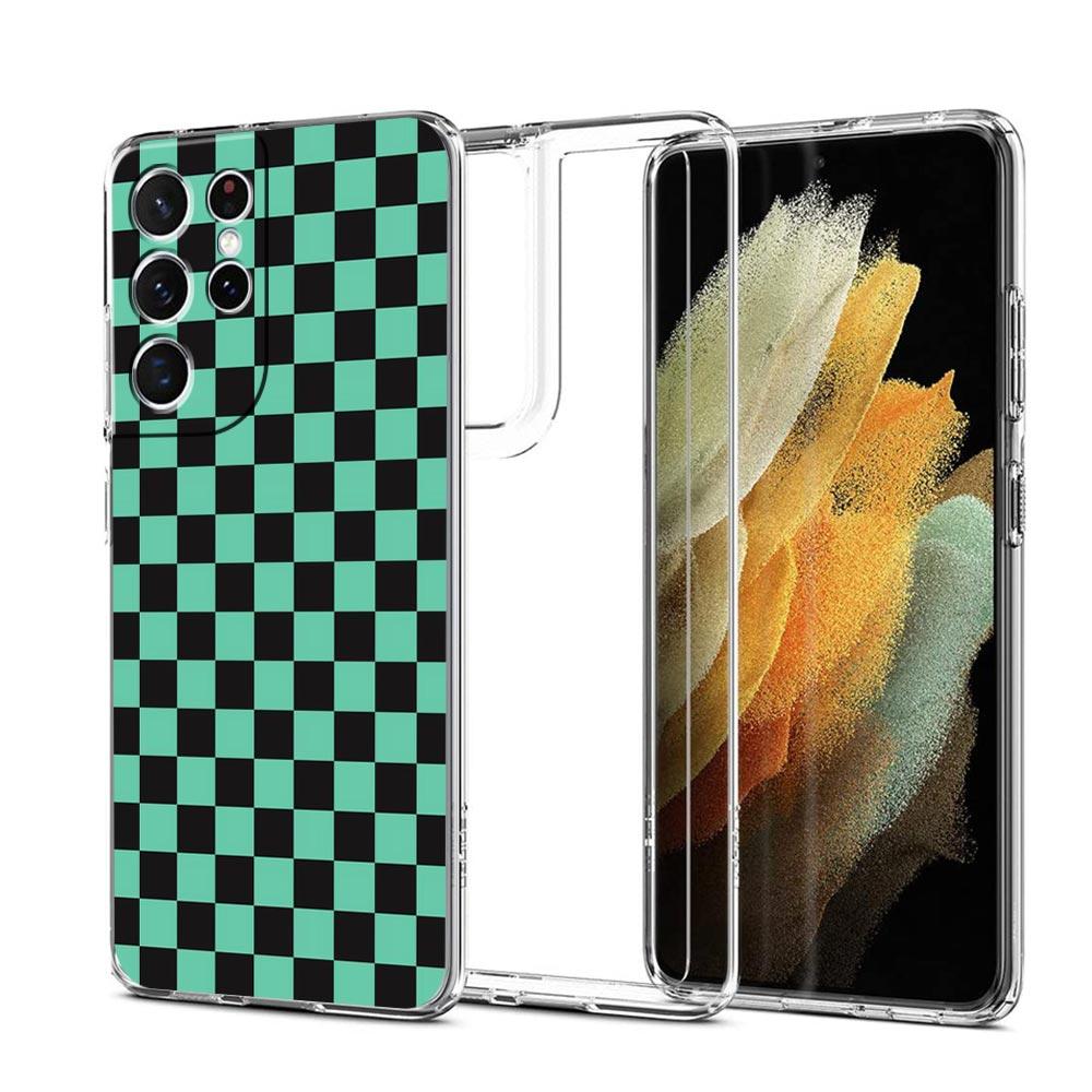 Checkerboard Plaid Checked Phone Case For Samsung Galaxy S23 Ultra S22 5G S20 S21 FE 5G S10E S9 S8 S10 Plus Soft Clear Cover