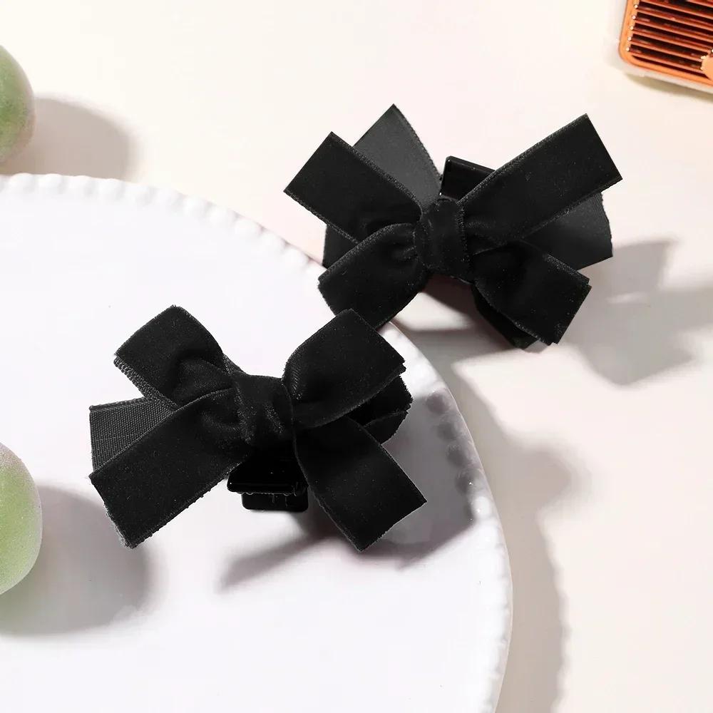 

Милый черный, красный бант, маленькая заколка для волос, принцесса, бархатный бант, заколка для волос, зажим для волос, головные уборы для девочек и женщин, корейские инструменты для укладки волос 2 pcs with a lot чёрный