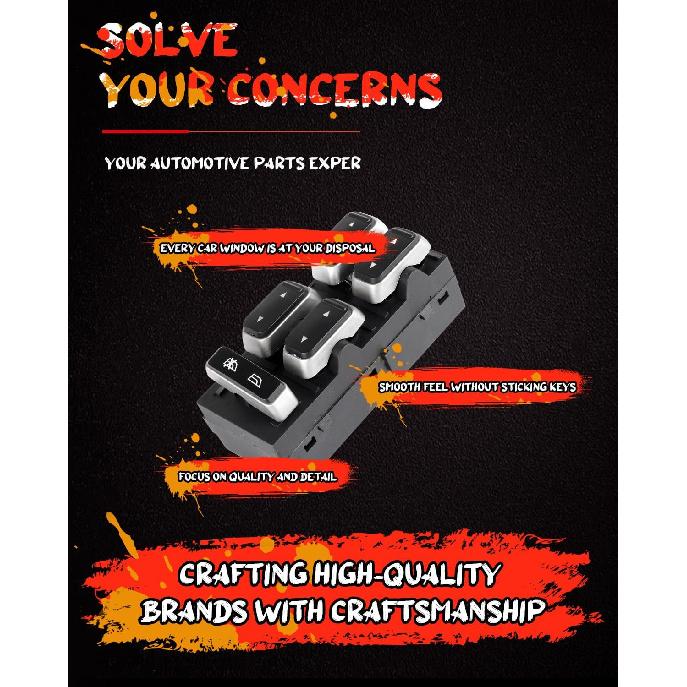 Power Window Switch for Lincoln Town Car 2003 2004 2005 2006 2007 2008 Power Window Regulator Switch Front Left Driver Side Switch Replace OE