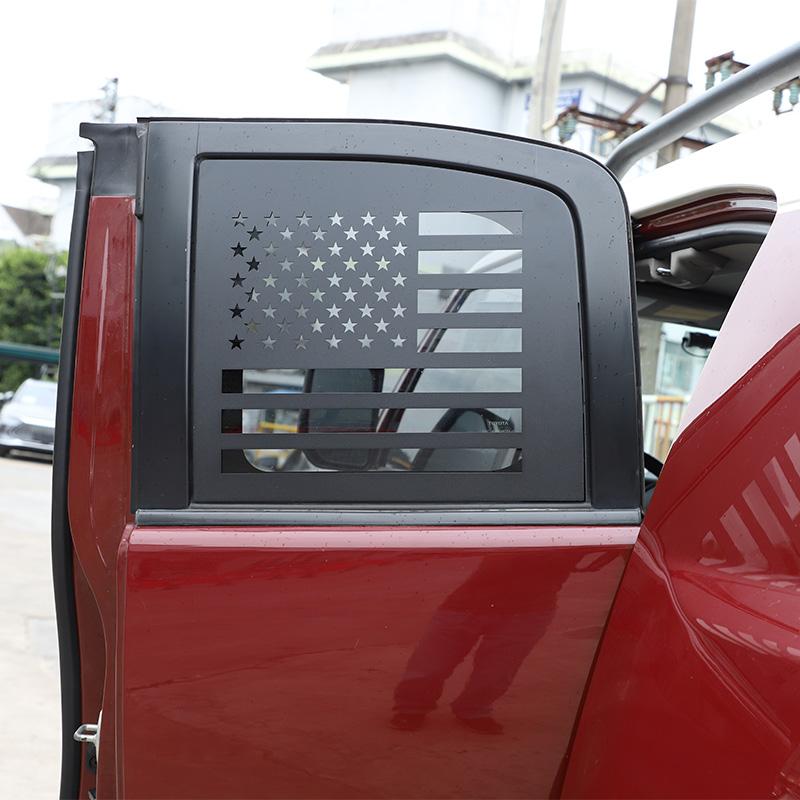 For Toyota FJ Cruiser 2007-21 Aluminum Alloy Black Car Rear Window Glass Guard Plate Trim Stickers Car Modification Accessories