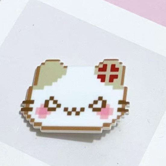 5Pcs Girl Hairpins Pixel Cat Funny Expression Design Non-Slip Clips Broken Hair Bangs Hair Pins Lightweight Hair Accessories