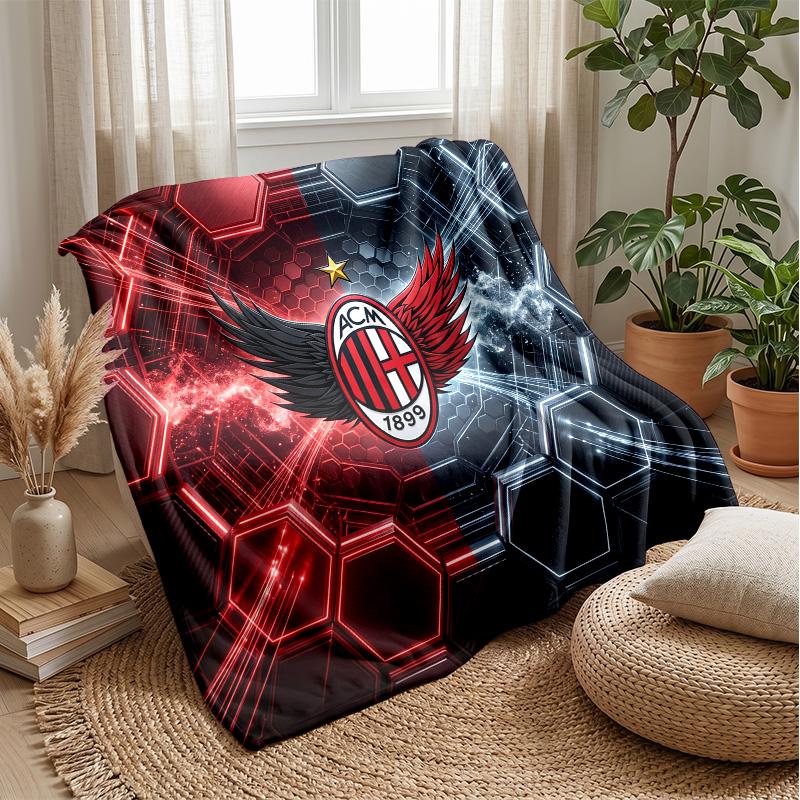 AC Mailand Thema Decke Weiche Flanelldecke Plüsch Überwurfdecke Gemütliche Sofa Bettdecke für Heimdekoration